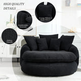 Oversized Chenille Memory Foam Bean Bag Sofa With Pillows - Omega Lifestyles