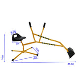 Interactive Yellow Metal Riding Excavator Toy With Bucket Control - Omega Lifestyles