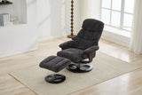 Modern Chenille Recliner Chair With Ottoman And Massage - Omega Lifestyles