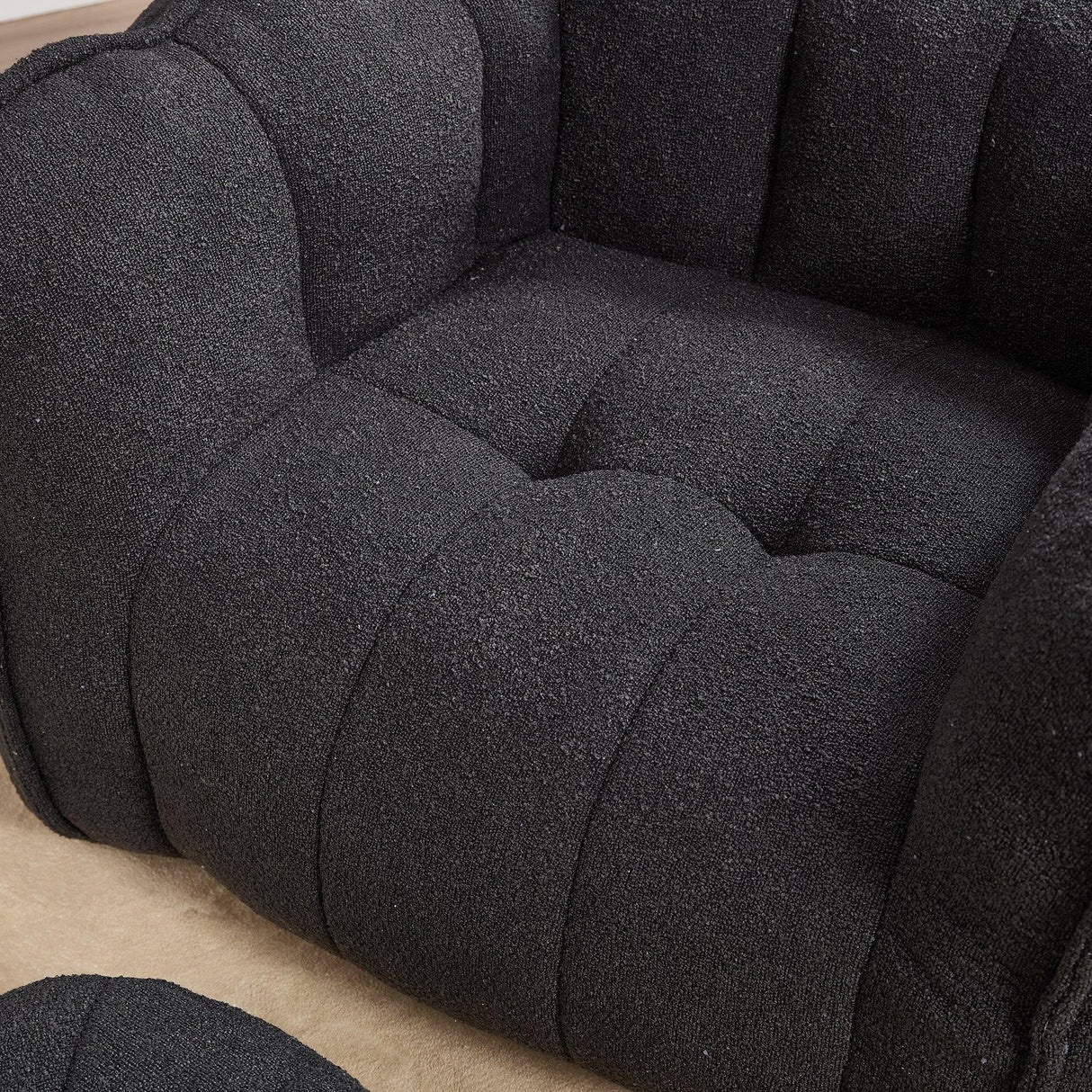 Soft Chenille High Resilient Foam Bean Bag Chair - Omega Lifestyles