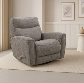 Manual Swivel Chenille Fabric Recliner With Chrome Lever - Omega Lifestyles