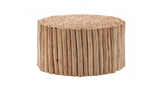 Modern Natural Wood Round Coffee Table With Storage - Omega Lifestyles