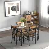Compact Industrial MDF Metal Dining Table Set for 4 - Omega Lifestyles