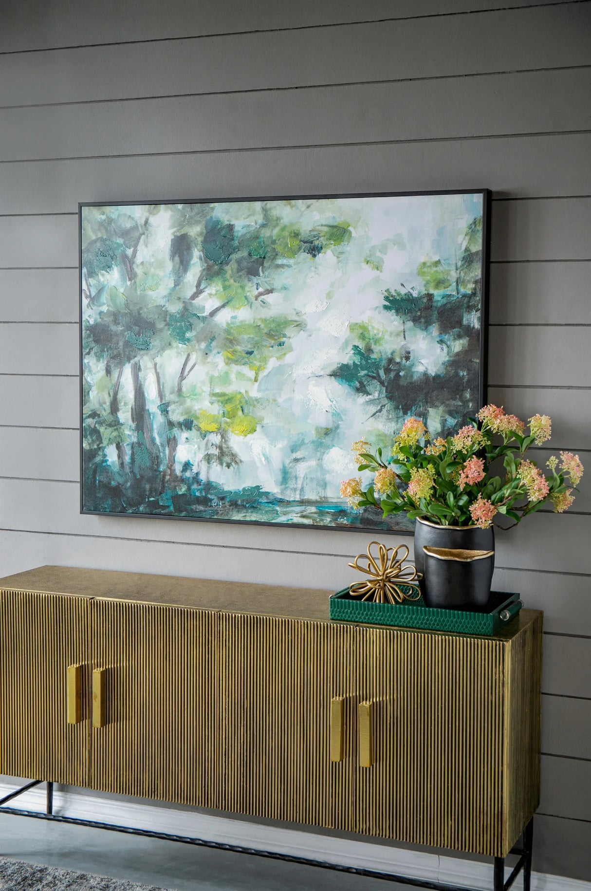 Edward Multicolor Forest Landscape Wood Wall Art 47x35 Inch - Omega Lifestyles