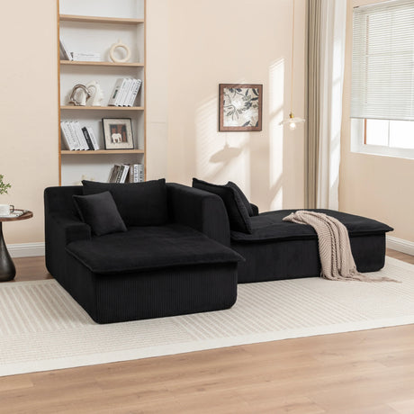 Corduroy Foam Upholstered Chaise Lounge Sleeper Chair - Omega Lifestyles