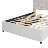 Full Upholstered Platform Bed With Trundle And Drawers Full - Omega Lifestyles