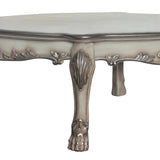 Transitional Vintage Resin Wood Ivory Coffee Table - Omega Lifestyles