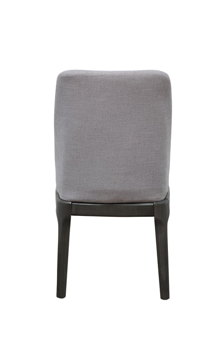 Set of 2 Light Gray Linen Armless Side Chairs - Omega Lifestyles