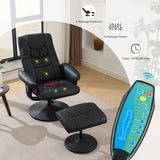 PU Leather Recliner Chair With Ottoman Heated Massage - Omega Lifestyles
