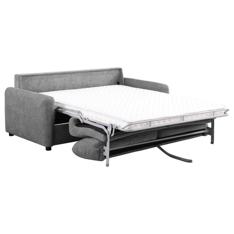 Grey Upholstered Queen Sleeper Sofa With Memory Foam Mattress - Omega Lifestyles
