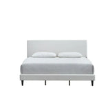 King Upholstered Adjustable Height White Faux Leather Bed Frame - Omega Lifestyles