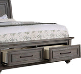 Queen Storage Bedframe With Sleigh Headboard Design - Omega Lifestyles