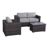 3-Person Coastal Outdoor Seating Set With Cushions