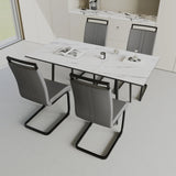 Expandable MDF Dining Table Set With Cushioned Armless Chairs - Omega Lifestyles