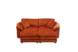 Corduroy 2-Seat Sofa With Pillows And Ottomans - Omega Lifestyles