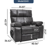 Medium-Firm Faux Leather Power Lift Massage Recliner Chair - Omega Lifestyles