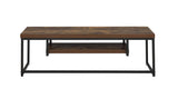 Weathered Oak Black Metal Finish TV Stand - Omega Lifestyles