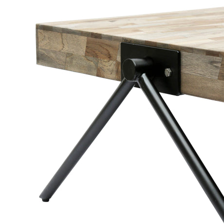 Handcrafted Mango Wood Metal Frame Coffee Table - Sleep Galleria