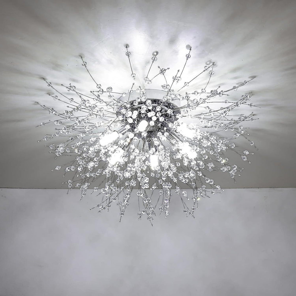 Crystal Flush Mount K9 Crystal Ceiling Light Fixture