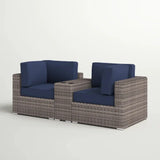 2-Person Modern Rattan Wicker Outdoor Seating Group - Omega Lifestyles