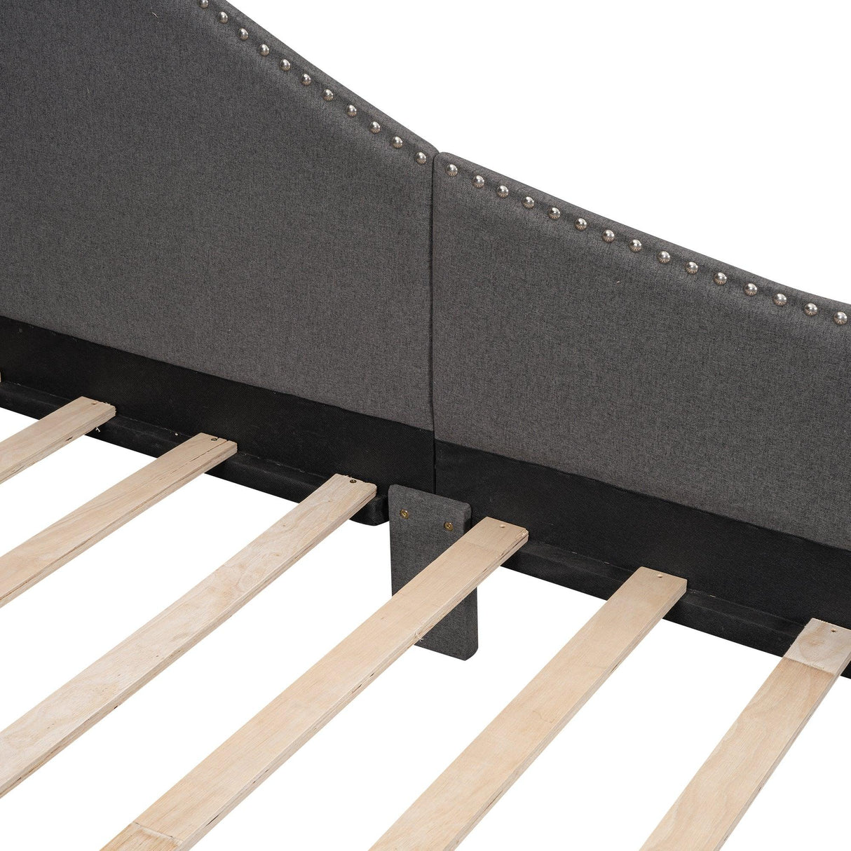 Twin Upholstered Linen Wood Frame Daybed With Armrest - Omega Lifestyles