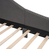 Twin Upholstered Linen Wood Frame Daybed With Armrest - Omega Lifestyles