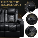 Top-Grain Nappa Leather Power Recliner With RGB Lighting - Omega Lifestyles