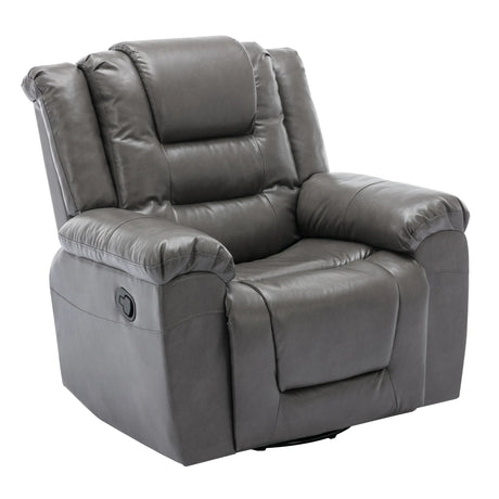 Grey PU Manual Reclining Rocking Swivel Recliner Chair - Omega Lifestyles