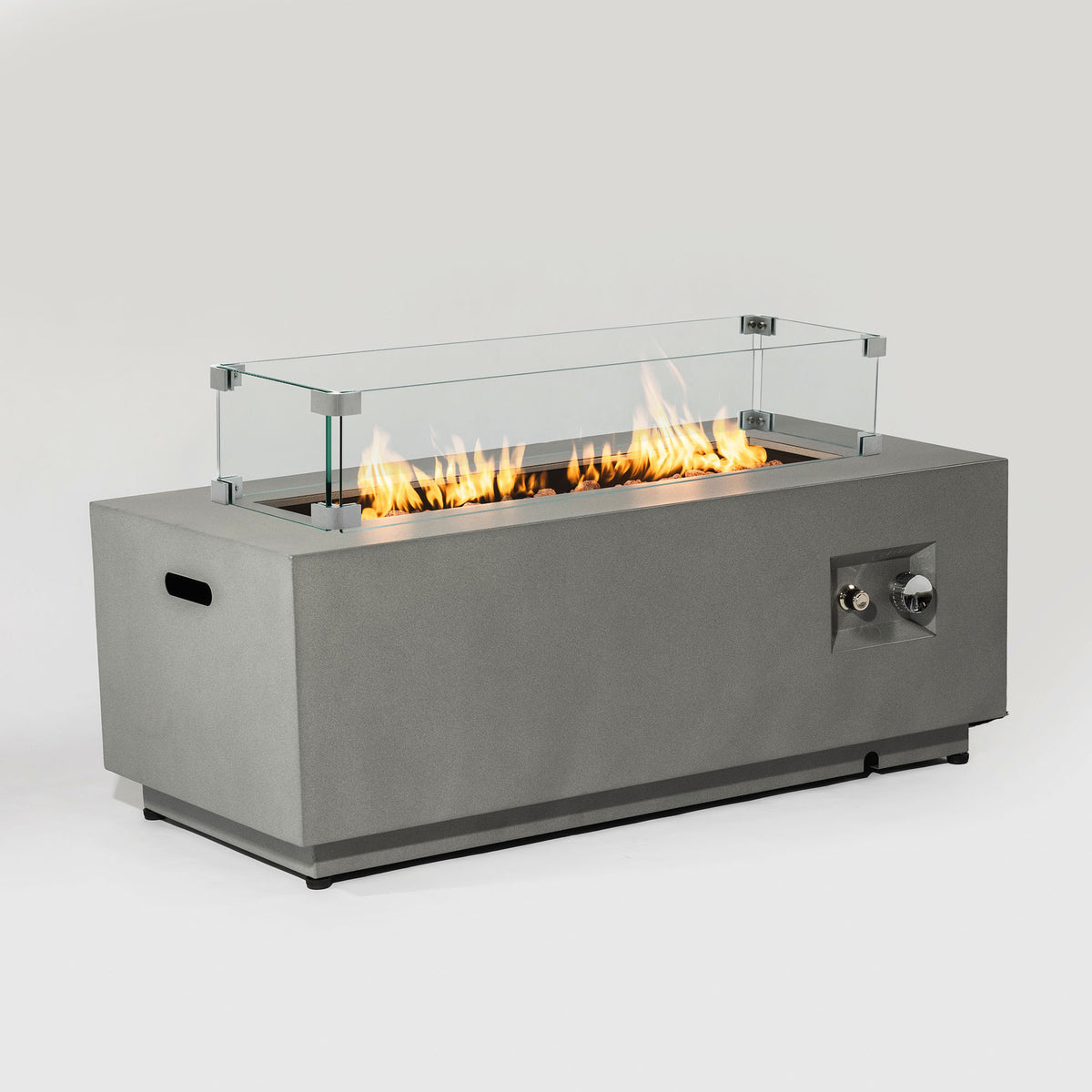 42-Inch Propane Steel Fire Pit Table With Windshield