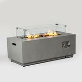 42-Inch Propane Steel Fire Pit Table With Windshield