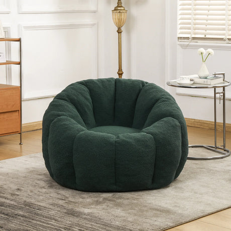 Plush Teddy Fabric Foam Filled Bean Bag Chair - Omega Lifestyles