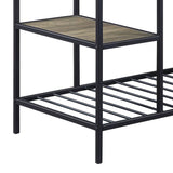 Rustic Oak Black Metal Frame Kitchen Island - Omega Lifestyles