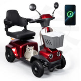 Heavy Duty 4 Wheel Mobility Scooter With Magnetic Brake - Omega Lifestyles