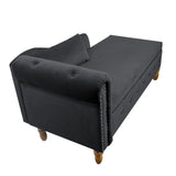 Classic Velvet Storage Chaise Lounge With Pillow - Omega Lifestyles