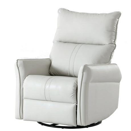 PU Reclining Rocking Chair With 360° Swivel And Footrest - Omega Lifestyles