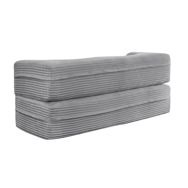 Full Size Plush Corduroy Folding Sleeper Sofa Bed With Pillows - Omega Lifestyles