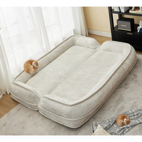 Medium-Soft Adjustable Loveseat Lazy Sofa With Chenille Upholstery - Omega Lifestyles