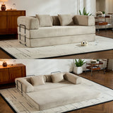 Corduroy Convertible Sleeper Sofa Bed With Foam Cushion - Omega Lifestyles