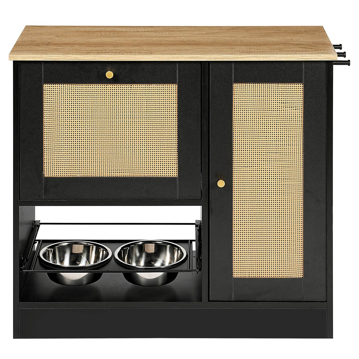 Pet Feeding Station With 2 Elevated Bowls And Storage - Sleep Galleria