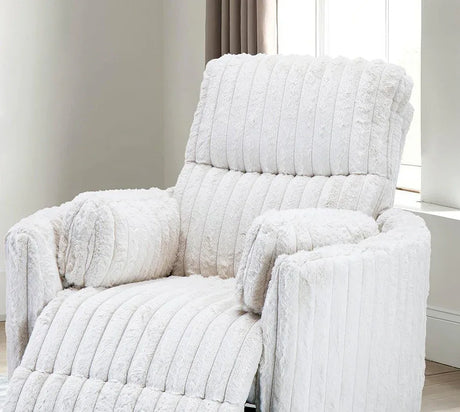 Contemporary White Power Recliner Swivel Glider Chair - Omega Lifestyles
