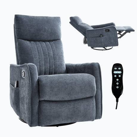 Blue Medium-Firm Massage Recliner Chair With Heat - Omega Lifestyles