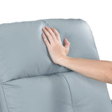 Blue Leather Upholstered Swivel Glider Reclining Chair - Omega Lifestyles