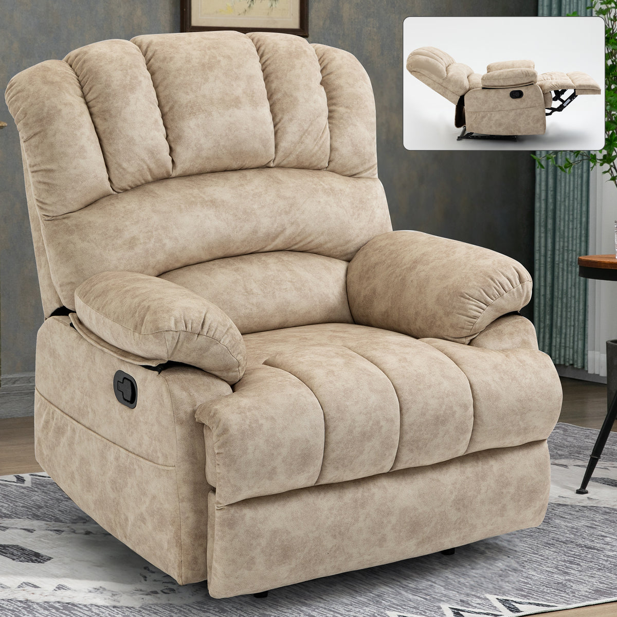Large Oversized Medium-Firm Manual Recliner Chair