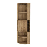 Modern Corner Bar Cabinet With Wine Rack And Shelves - Omega Lifestyles