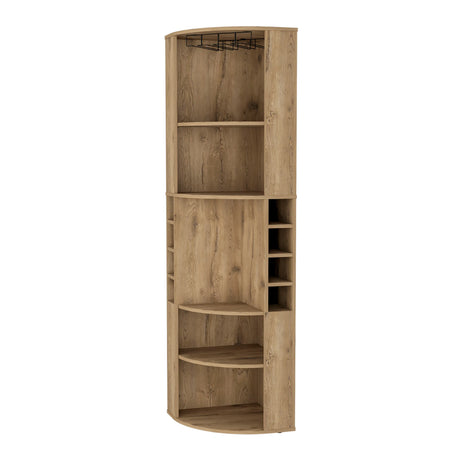 Modern Corner Bar Cabinet With Wine Rack And Shelves - Omega Lifestyles