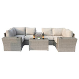 10-Piece Outdoor Wicker Seating Group With Cushions - Omega Lifestyles
