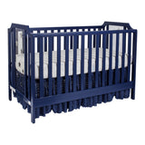 Solid Wood 3-in-1 Convertible Navy Blue Island Crib