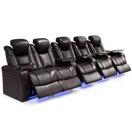 Ultra-Plush Genuine Leather Power Recliner With RGB Lighting - Omega Lifestyles