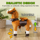 Kids Plush Ride-On Horse Toy With Neighing Sound - Omega Lifestyles