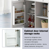 Kitchen Cart With Rubber Wood Drop-Leaf Countertop Storage - Omega Lifestyles